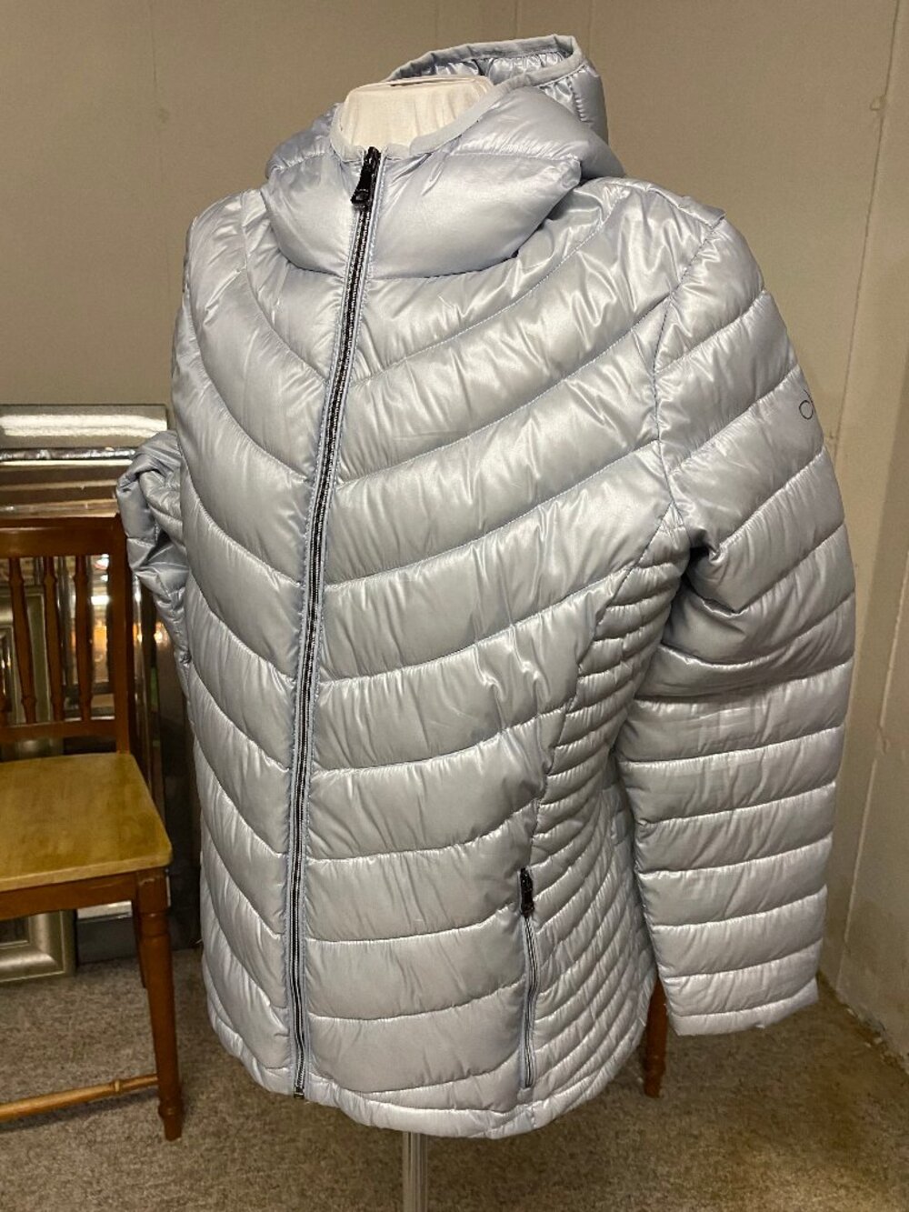 Calvin Klein down jacket, women's size XL, light blue